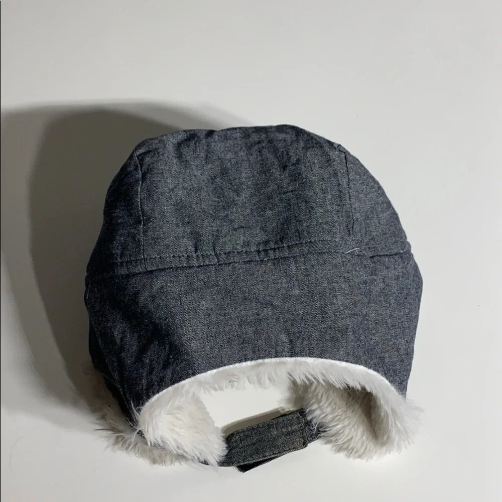 WonderKids Infant grey Fuzzy Ear Flap Hat With Velcro Strap winter outer
